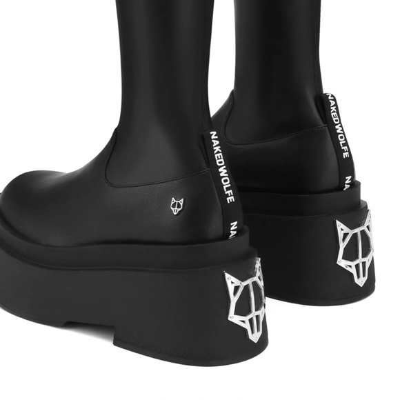 Nakedwolfe naughty vegan tall boots womens 10 - Picture 2 of 10